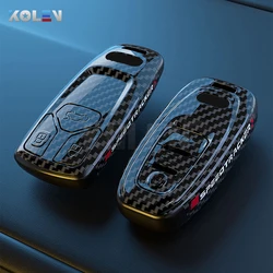 ABS Carbon Fiber Style Car Key Case Cover Shell Fob For Audi A1 A3 8V 8P 8L A4 A5 B8 B9 8T A6 A7 C6 C7 Q3 8U Q5 Q7 4M TT TTS