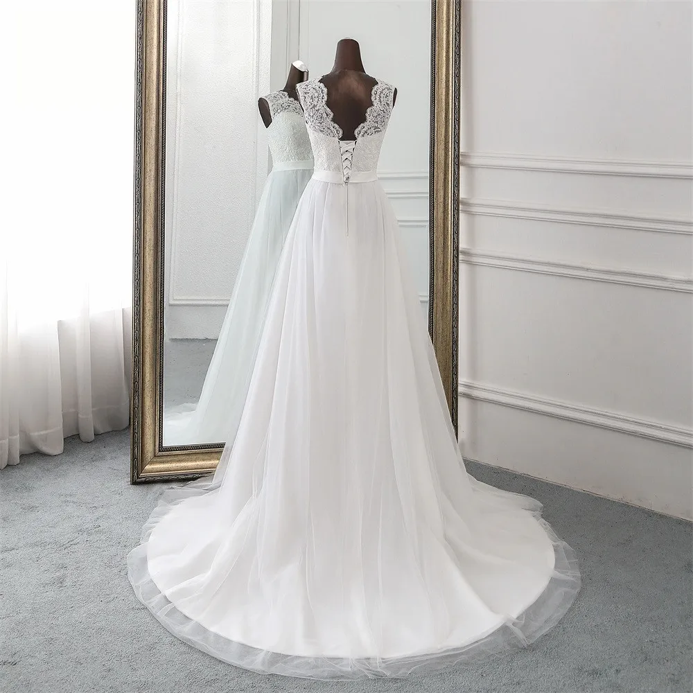 Robe de Mariée Formelle avec Appliques, Tenue Éducative de Plage, Nouvelle Collection