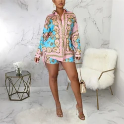 2020 Summer New Sexy Print Club Birthday outfit elementi geometrici stampa Set due pezzi Colorfu