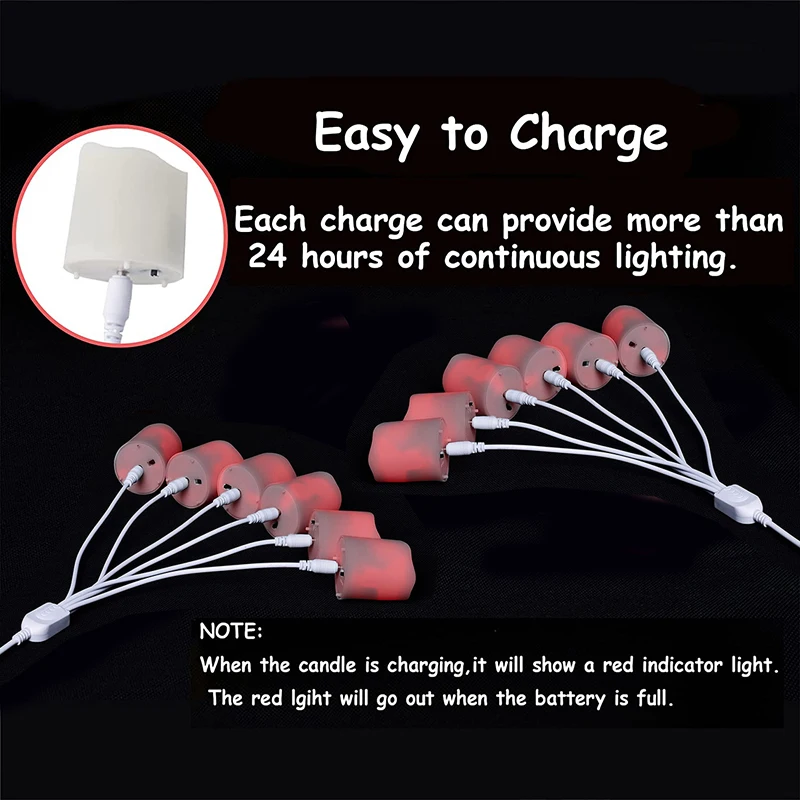 USB Rechargeable Candles Timer Remote LED Christmas Candles Plastic Flameless Flicker For Wedding Home Decoration Candle Light