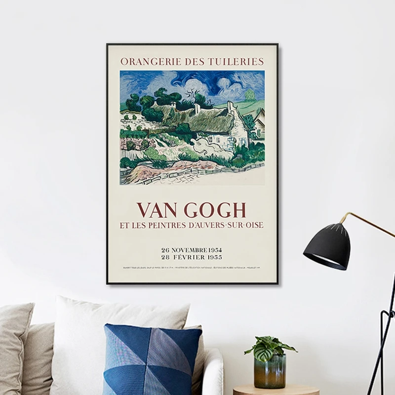 Vincent Van Gogh Painting Canvas Art Prints Original French Exhibition Vintage Posters Wall Pictures Home Room Gallery Decor