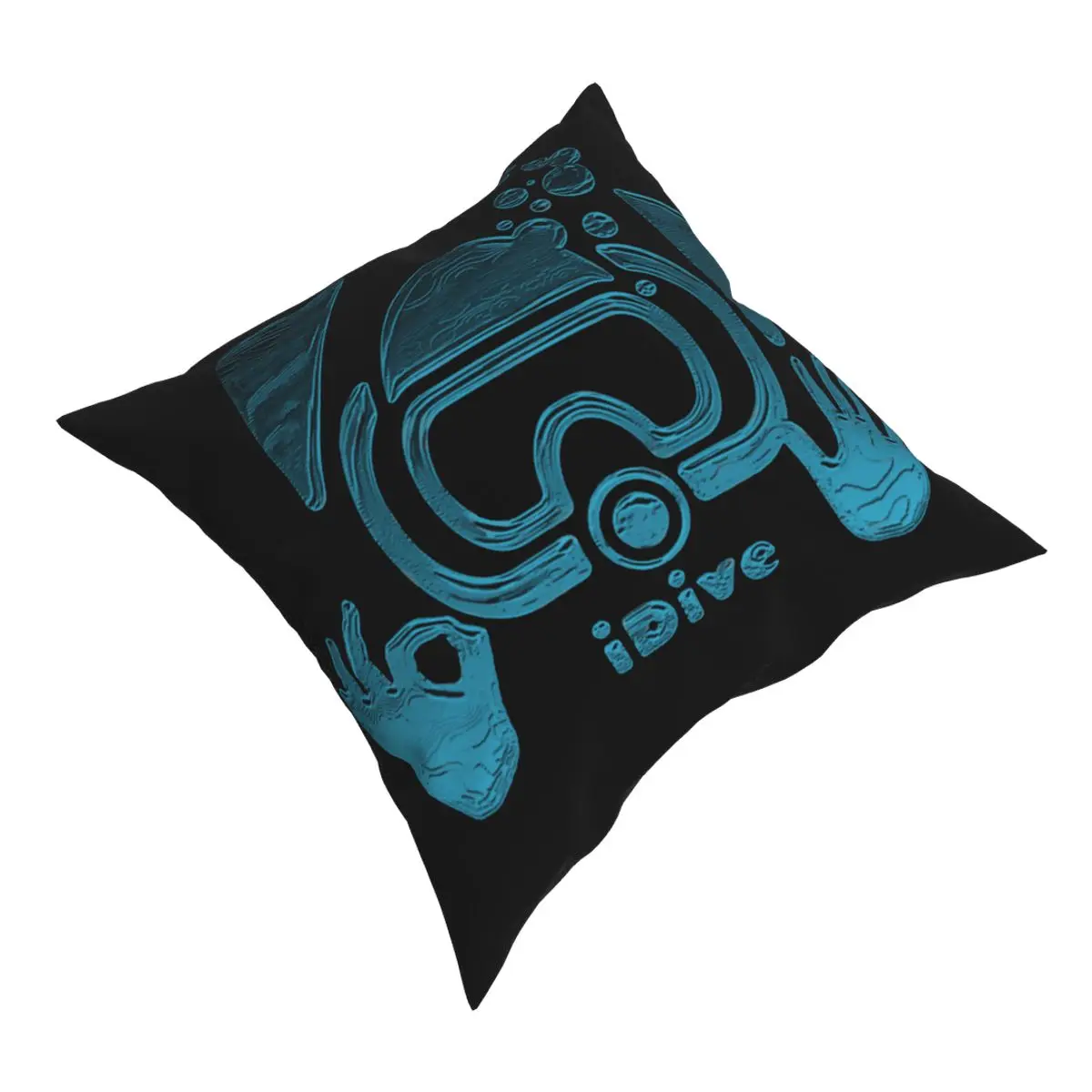 Scuba Dive Aqua Blues IDive OK Pillowcase Home Decor Diver Cushions Throw Pillow for Living Room Polyester Double-sided Printing