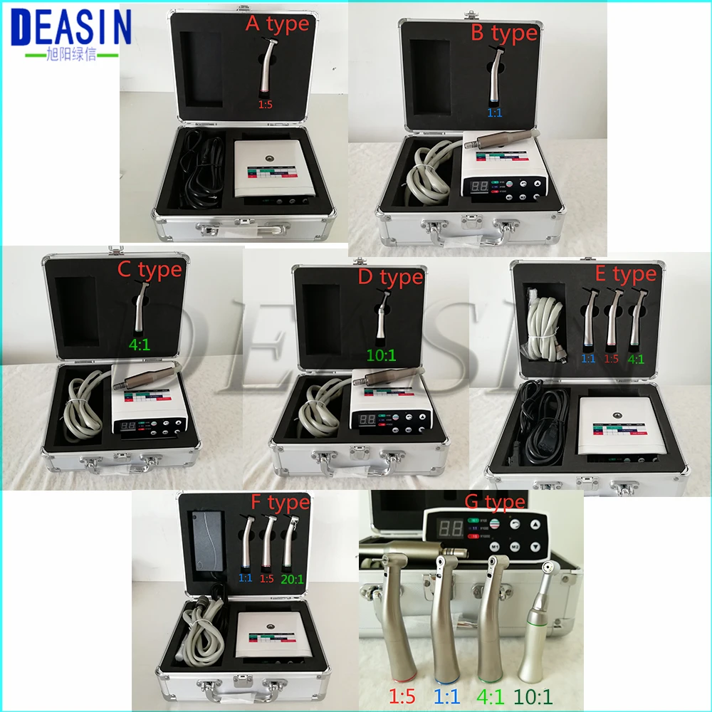 Dentist excellect kit dental micro motor kit contra angle 10:1 hand piece low speed Multiple select  With aluminum box