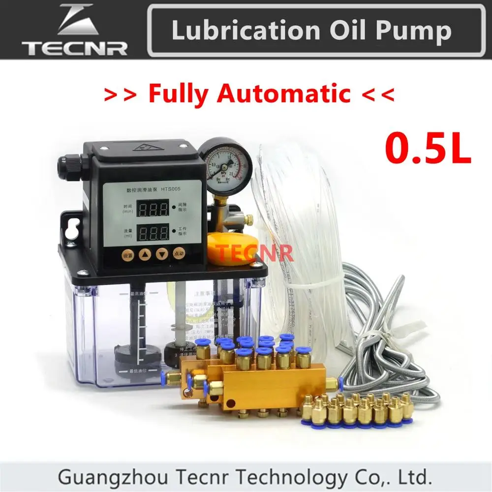 Full set CNC Automatic Lubrication oil pump 0.5L  cnc machine electromagnetic lubrication pump lubricator TECNR