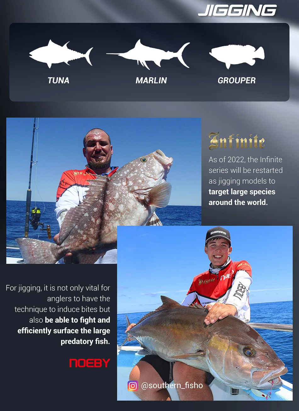 NOEBY-INFINITE Jigging-Angelruten, 1-teilige Fuji-Führung, MH-Köder, geeignet für Blackfin-Thunfisch, Angelrute, 1,68 m, 1,83 m, 120–500 g – Detail 3