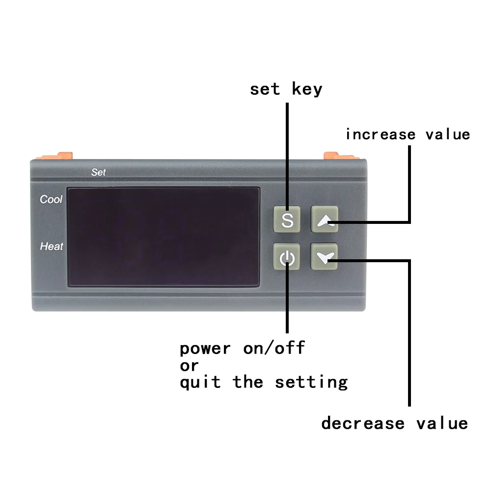 KT1230W 30A Intelligent Digital Thermostat Temperature Controller Regulator C/F for Incubator with Thermoregulator Relay Output