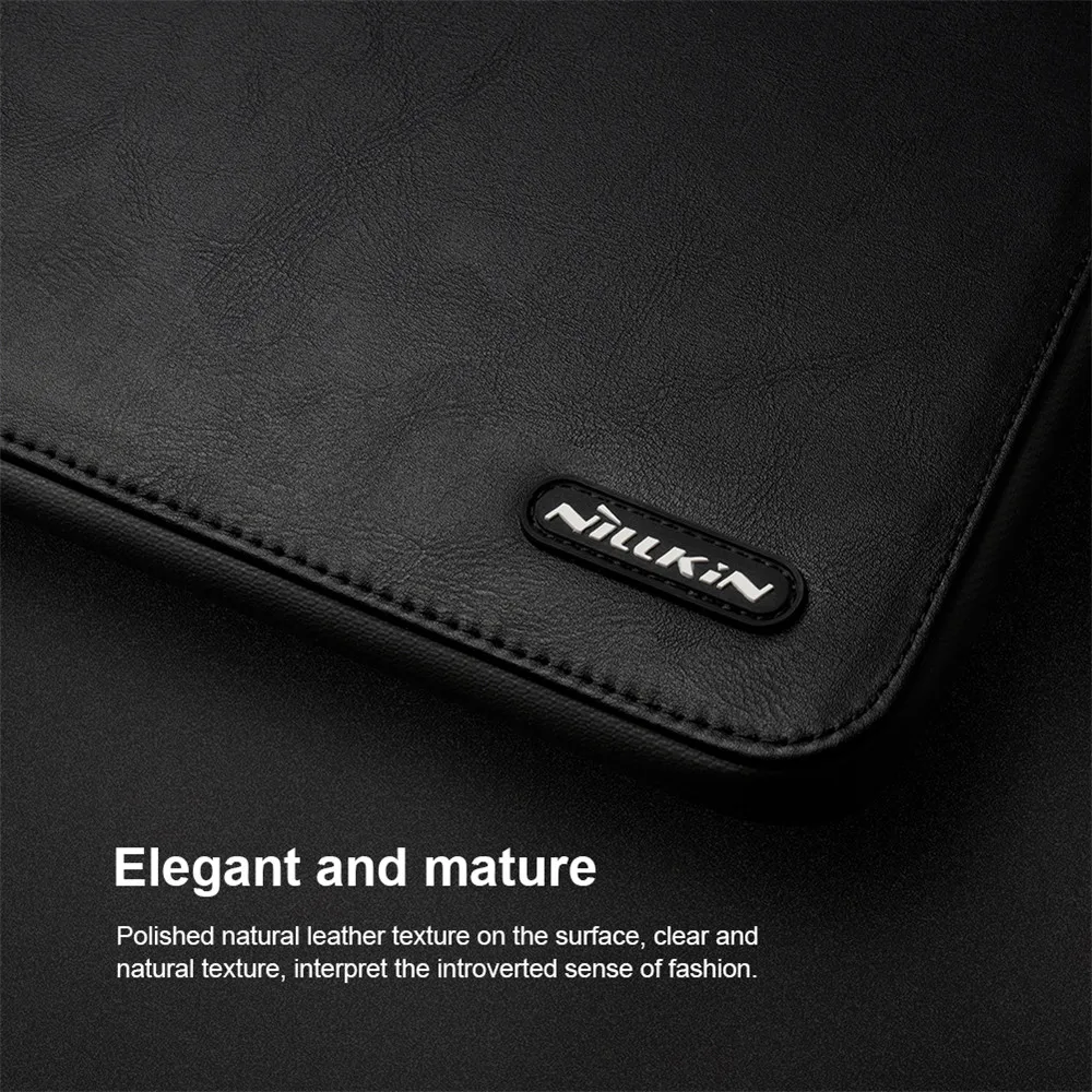 NILLKIN Commuter Multifunctional Laptop Sleeve Classic Adjustable Kickstand Horizontal Zipper Bag PU Leather Protective Pouch