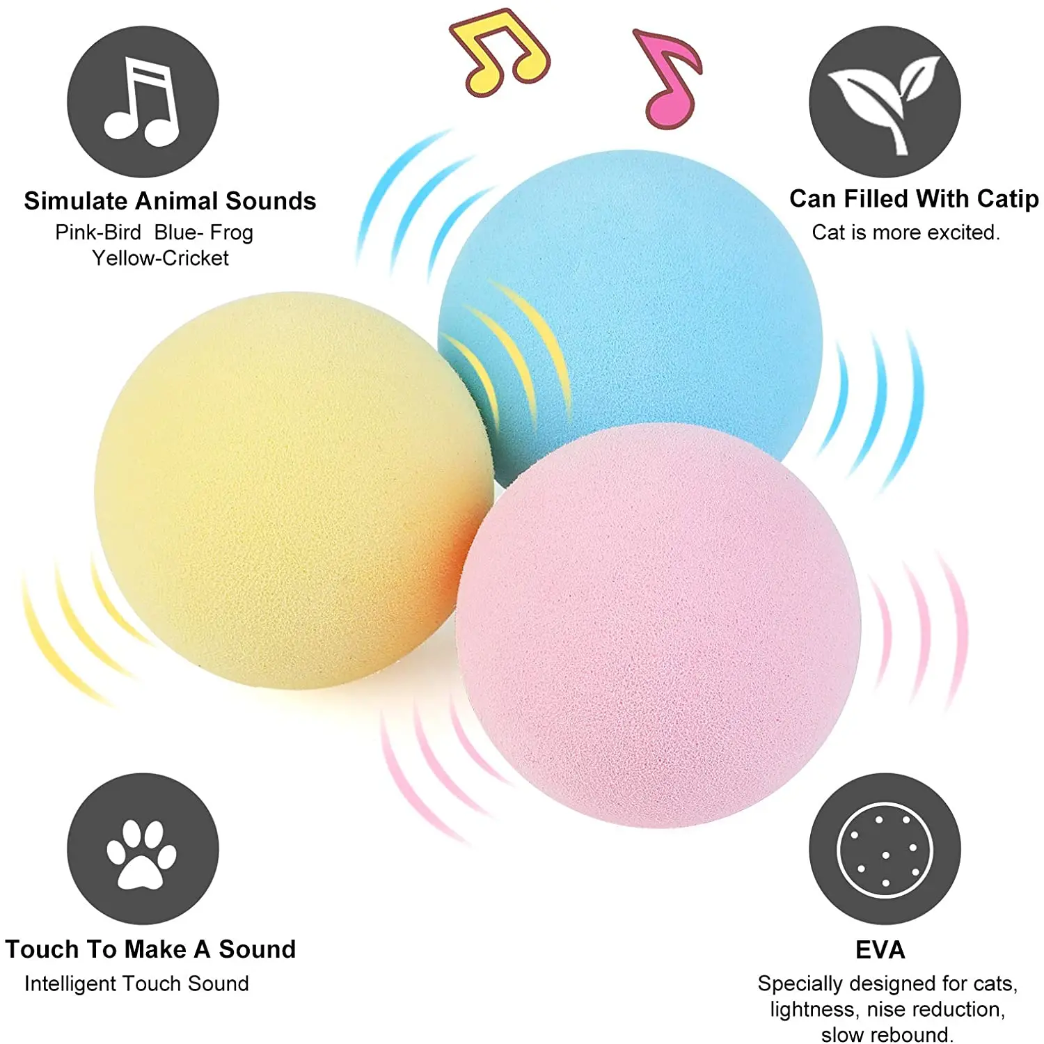 Smart Cat Toys Interactive Smart Squeak Cat Fidget Toys For Cats Accessories Ball Catnip Cat Training Toy Pet Playing Ball