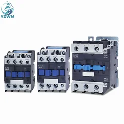 YZWM AC Contactor CJX2-4011 5011 9A NO 3-Phase DIN Rail Mount Electric Power Contactor 24V 36V 110V 220V 380V