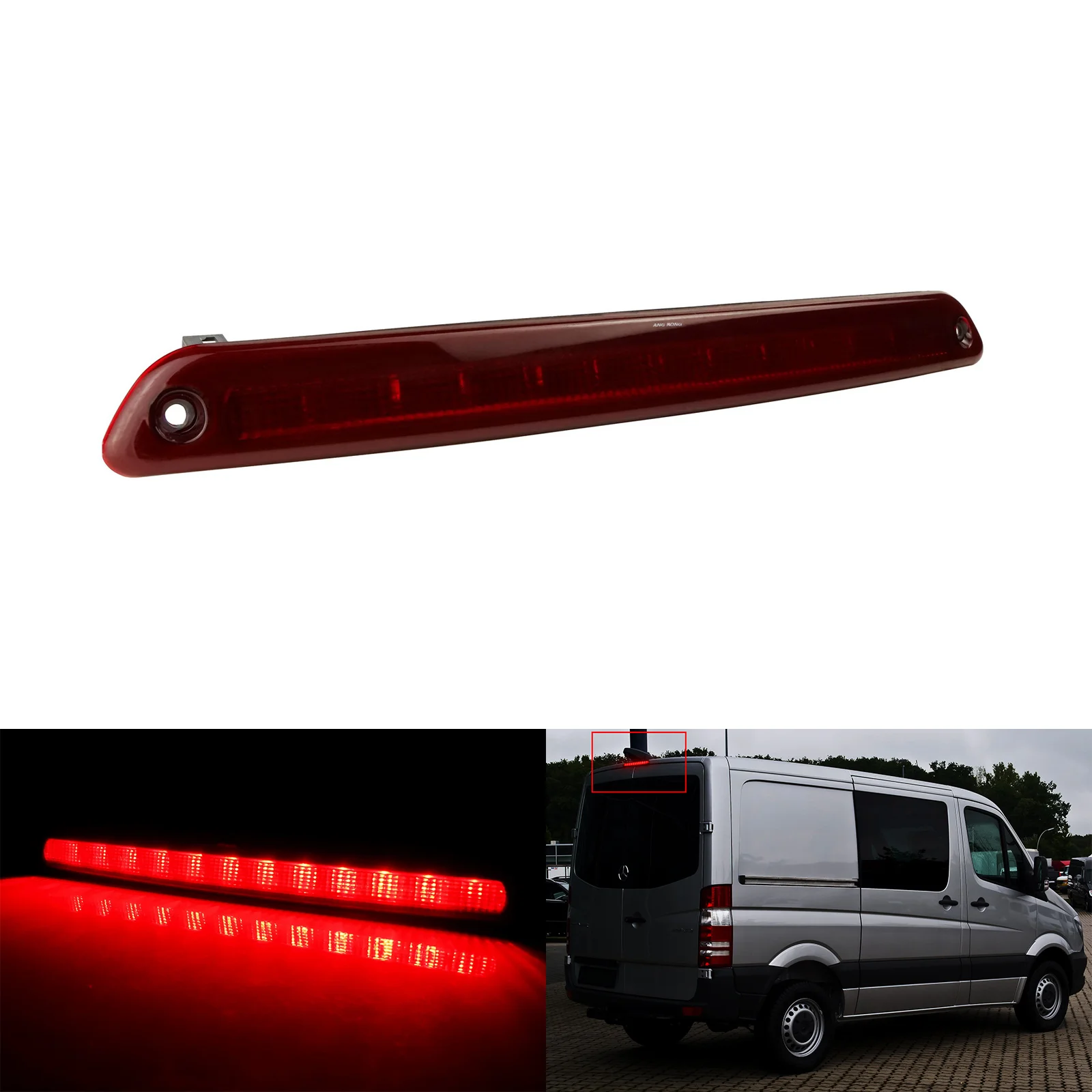 ANGRONG 1X LED Third Rear Brake Stop Light Lamp For Mercedes Benz Sprinter 06-17 VW Crafter