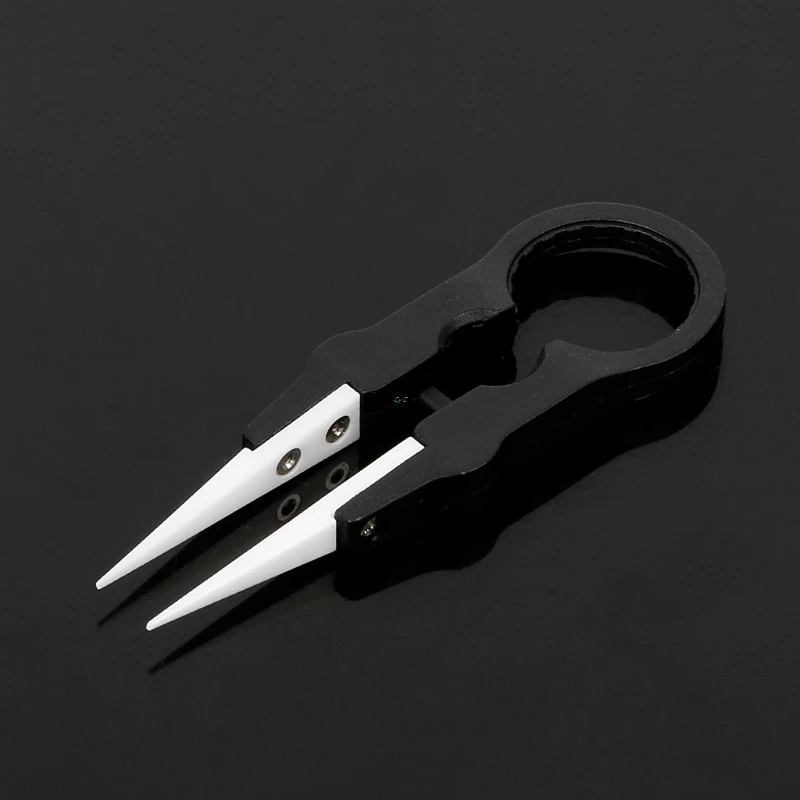 Multifunctional Steam Vaper Ceramic Insulation Head Tweezers Forceps Black