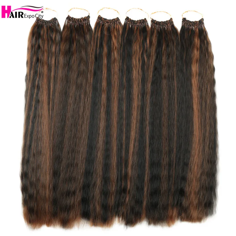 20 Inch Kinky Straight Crochet Hair Pre Looped Natural Synthetic Braid Hair Ombre Braiding Hair Extensions Hair Expo City