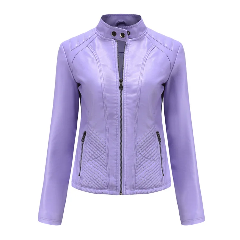 Frauen Leder Jacke Pimkie PU Leder Motorrad Jacke mode Jacke Schlank Women'Soft Leder Große Größe S-XXXL