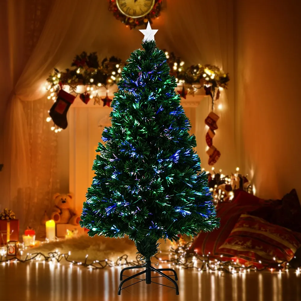 Homcom Kerstboom Spar Grenen 120cm Veelkleurig Glasvezel Inclusief Basissteun