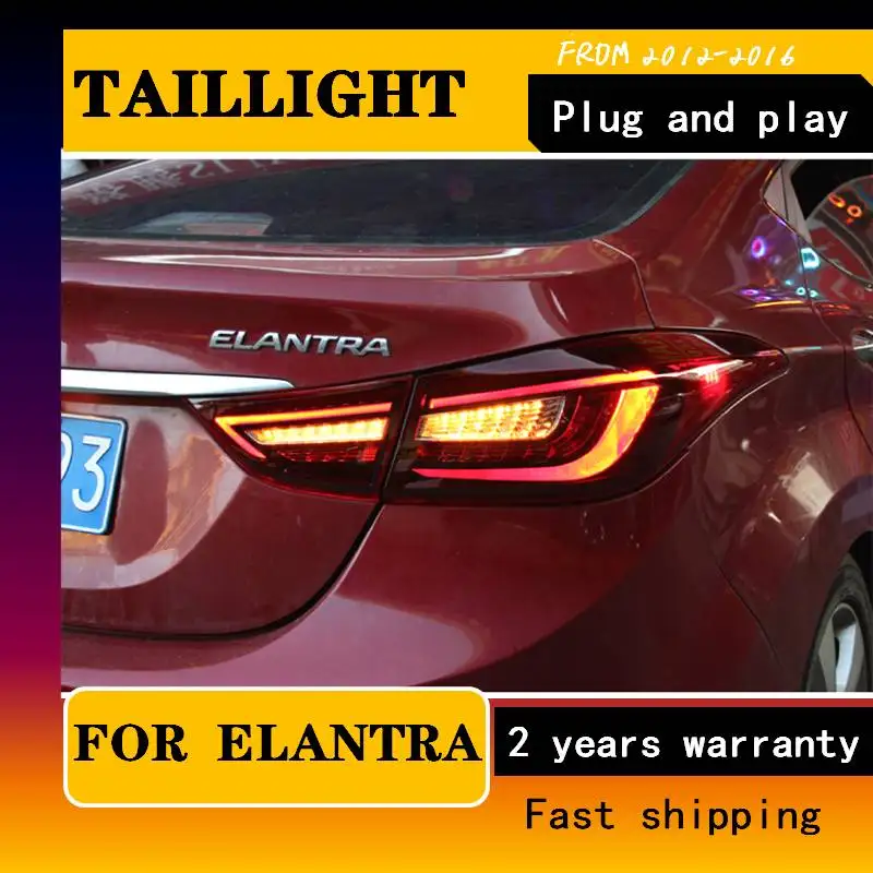 Car Styling For Hyundai Elantra Tail Lights New Elantra MD Dynamic Turn Signal Rear Lamp DRL+Brake+Park+Signal Car Accessories