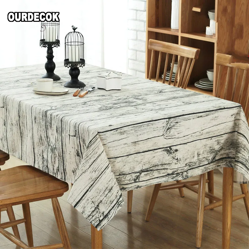 Linen Tablecloth Ldyllic Retro Waterproof Oilproof Thick Rectangular Wedding Dining Table Cover Tea Table Cloth