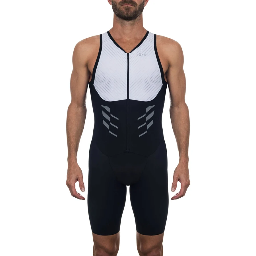 

Roka-Men's Cycling Skinsuit, Triathlon Sleeveless Jumpsuit, Bike Jersey, Custom Made, Summer, 2021