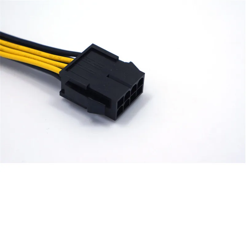 100Pcs CPU 8Pin Female To Dual 6Pin Male PCI-E Adapte 8pin to 2X6pin Graphics card Power Supply Cable Y - Splitter Adapter 18AWG