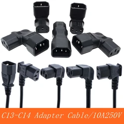 IEC60320 C13 Angle Converter Angle Extension Cable C13 to C14 PDU Up Down Right Angle Power Cables Male to Female AC Power Cord