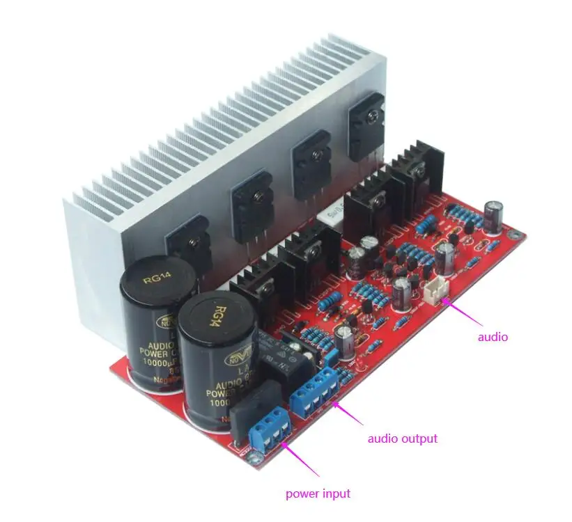 

1943 high power 2.0hifi dual channel direct coupled 100+100W power amplifier board