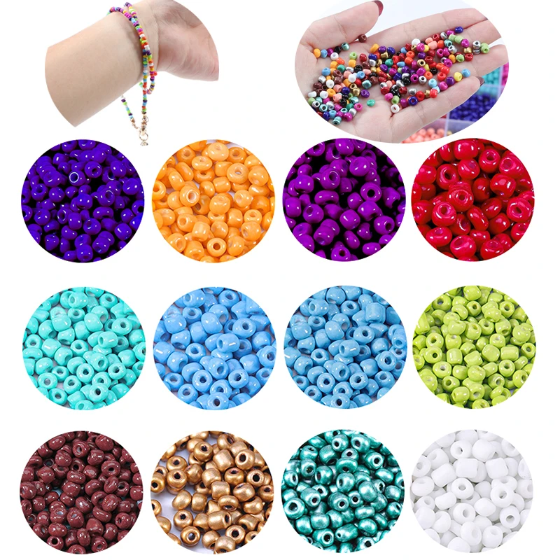 1000 Buah 2.5/3/4Mm Manik-manik Biji Kaca Ceko untuk Membuat Perhiasan Manik-manik Lubang Besar Spacer DIY Manik-manik untuk Membuat Perhiasan Anak-anak