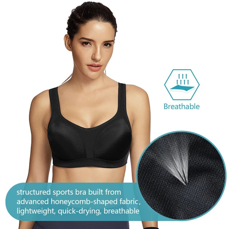 SYROKAN Women\'s Underwire Firm Support Contour High Impact Sports Bra