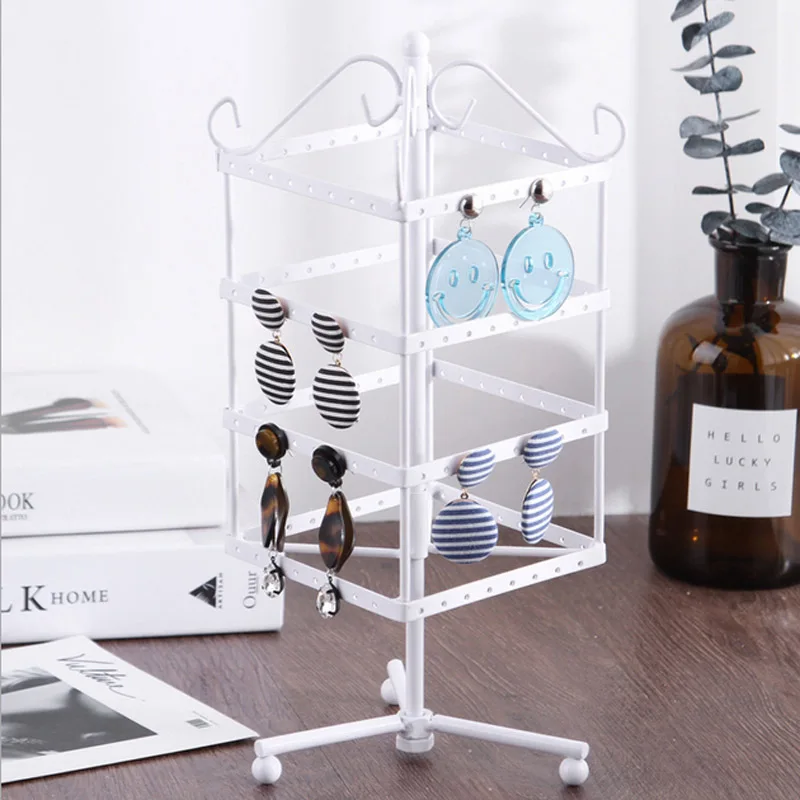 Hot Sale New 4 Colors 128 Holes Earrings Stand Jewellery Organization Multifunctional Display Necklace Jewelry Display Holder