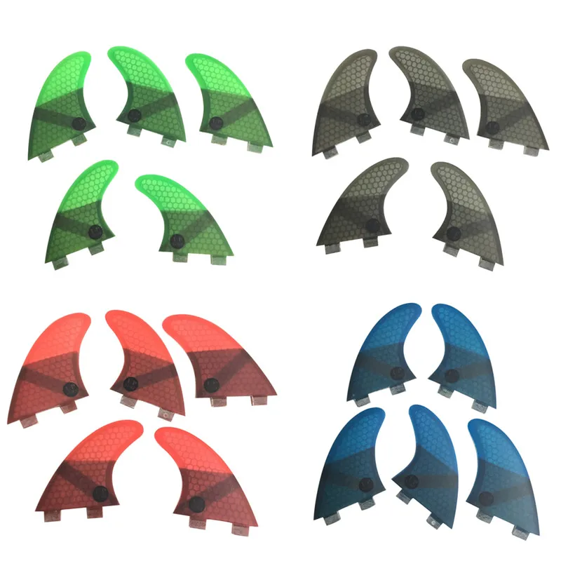 

Surfing 5pcs Double Tabs Fins M with GL Fin Honeycomb Fibreglass Fins M+GL Green Black Red Blue Double Tabs Quilhas Fins