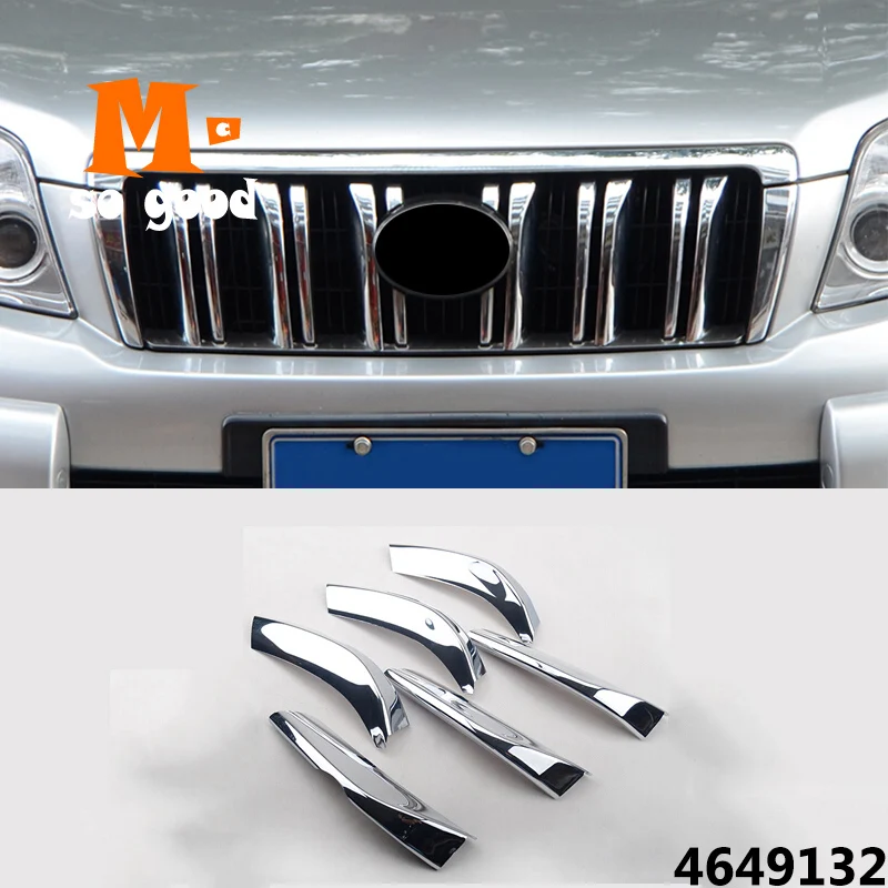 Car-Styling Trims Accessories for Toyota Land Cruiser Prado 150 Car Grille Fence ABS Chrome Decoration Strip 2010 to 2013