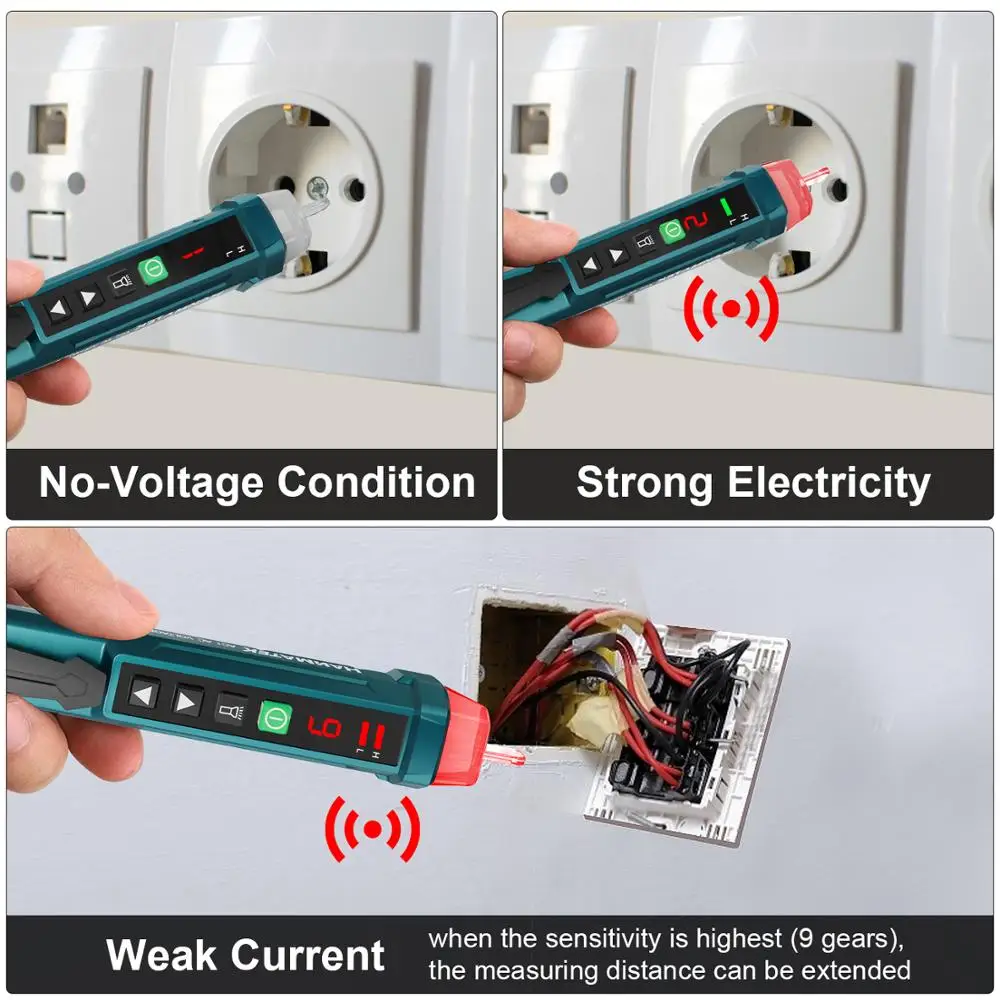 HANMATEK AC1 test pencil voltage indicator non-contact pen AC voltage detector line finder voltmeter electrician line tester