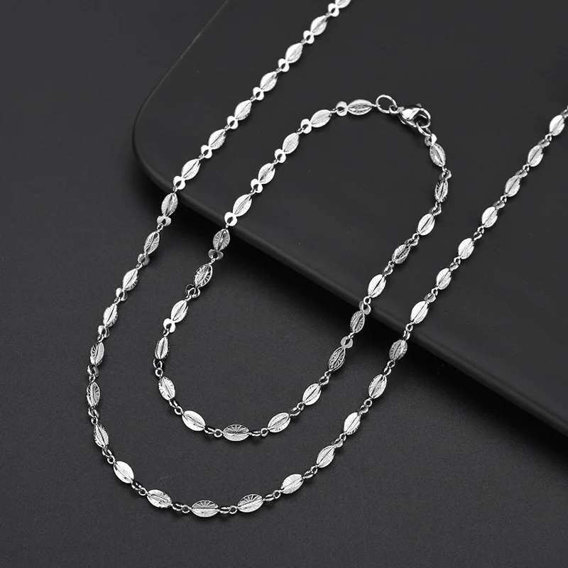 1pcs wide 4mm Stainless Steel Handamade Cross Link Chains for DIY Necklaces Making Jewelry Findings Bracelets Anklet Dropship