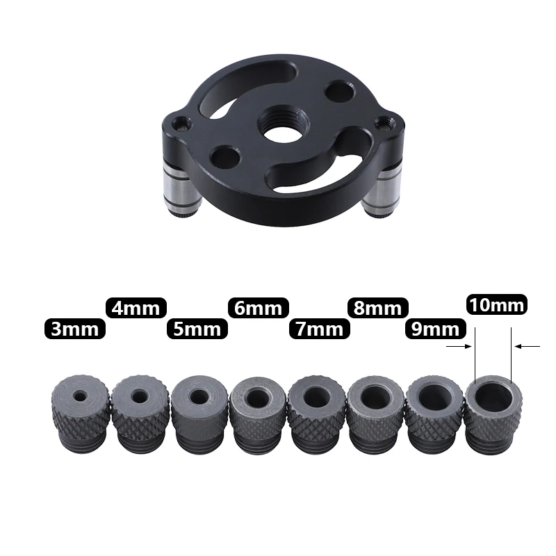 คู่มือ Jig Self-Centering Doweling Jig 3-10มม.เปลี่ยนได้เจาะ Bushings สำหรับเฟอร์นิเจอร์ Splicing งานไม้เครื่องมือ