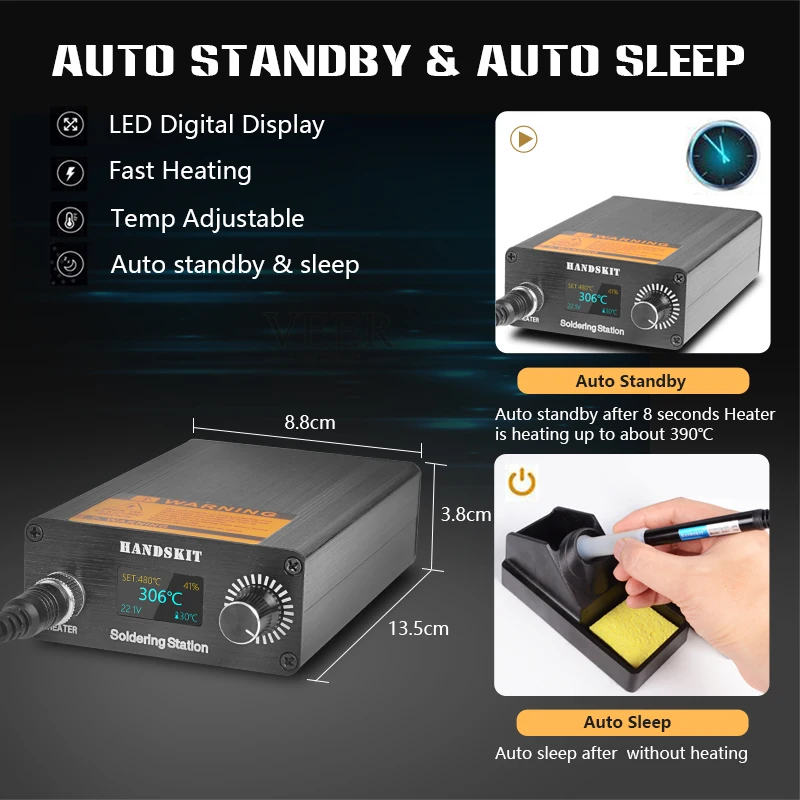 T12 Soldering Station LCD Digital Display Repair Soldering Iron Equipment Portable Home Electronics Repair Tools