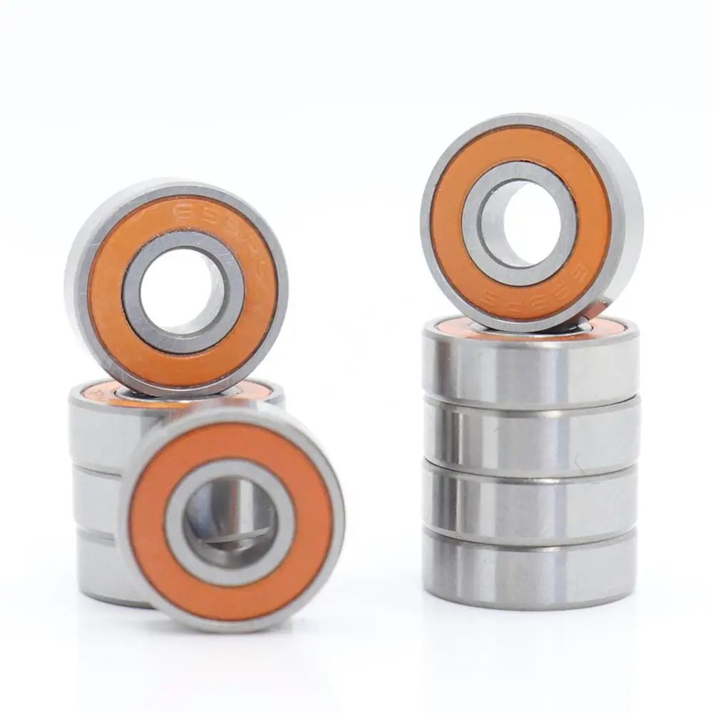 

695-2RS Bearing ABEC-3 10PCS 5x13x4 mm Miniature 695RS Ball Bearings 619/5RS Z2V1 Orange Sealed bearing 695 2RS