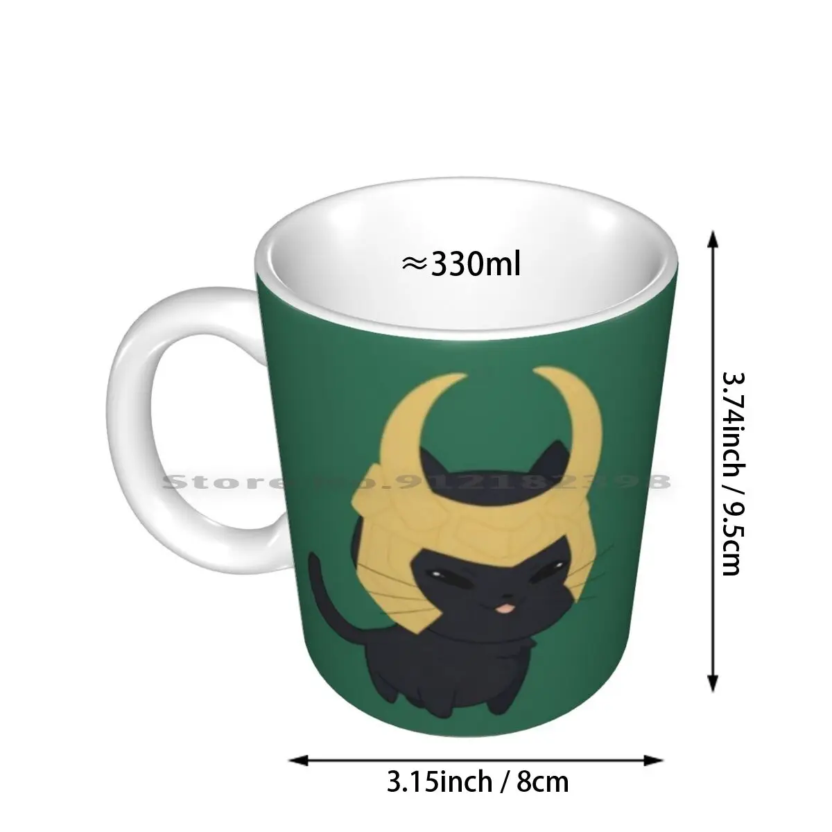 Cat Ceramic Mugs Coffee Cups Milk Tea Mug Cute Kawaii Chibi Cat Kitty Kitten Neko Feline Black Black Cat Norse Norse God