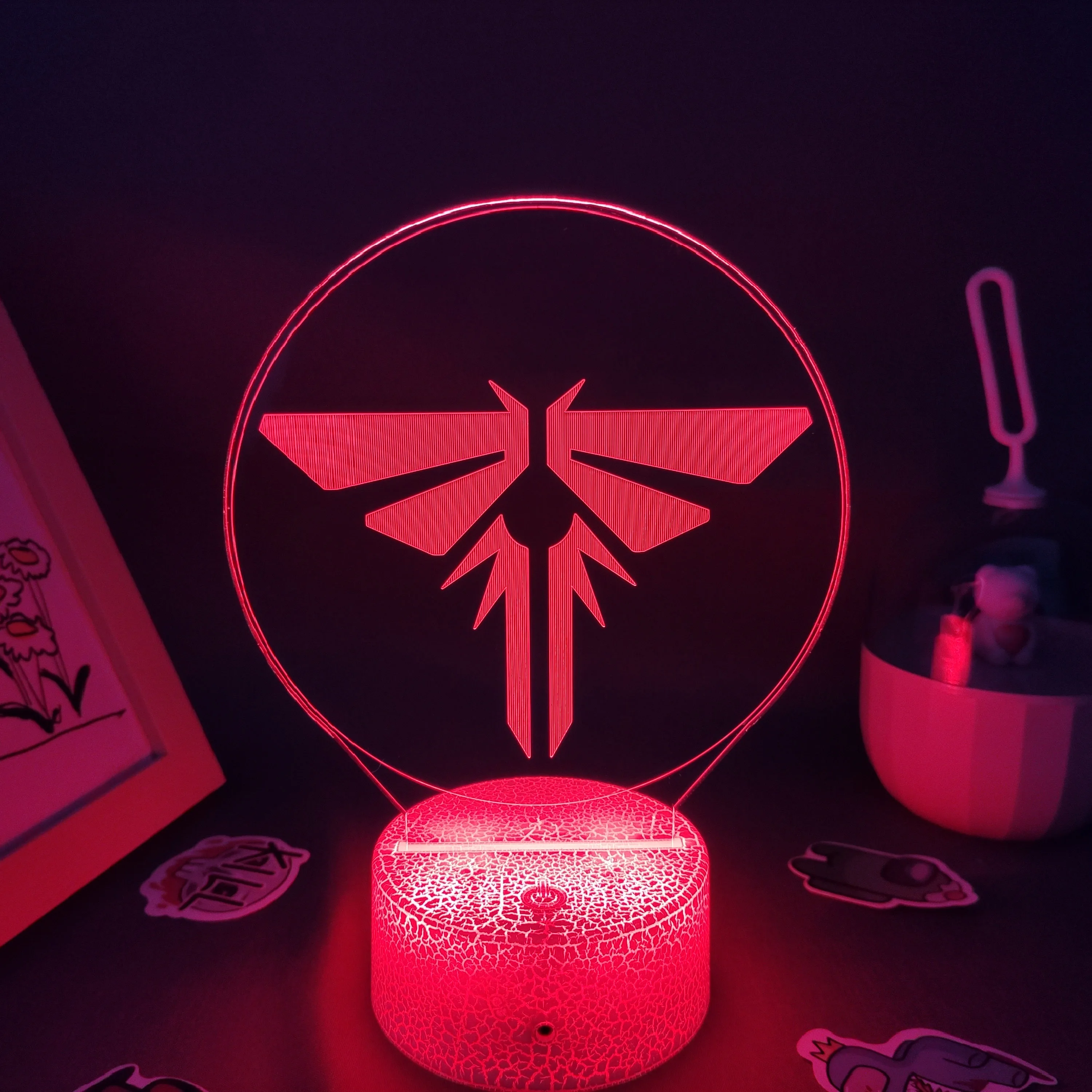 Lámpara de logotipo de juego The Last of Us 2 3D Led RGB Night Lights, regalo de cumpleaños genial para amigos, sala de juegos, mesa, decoración de