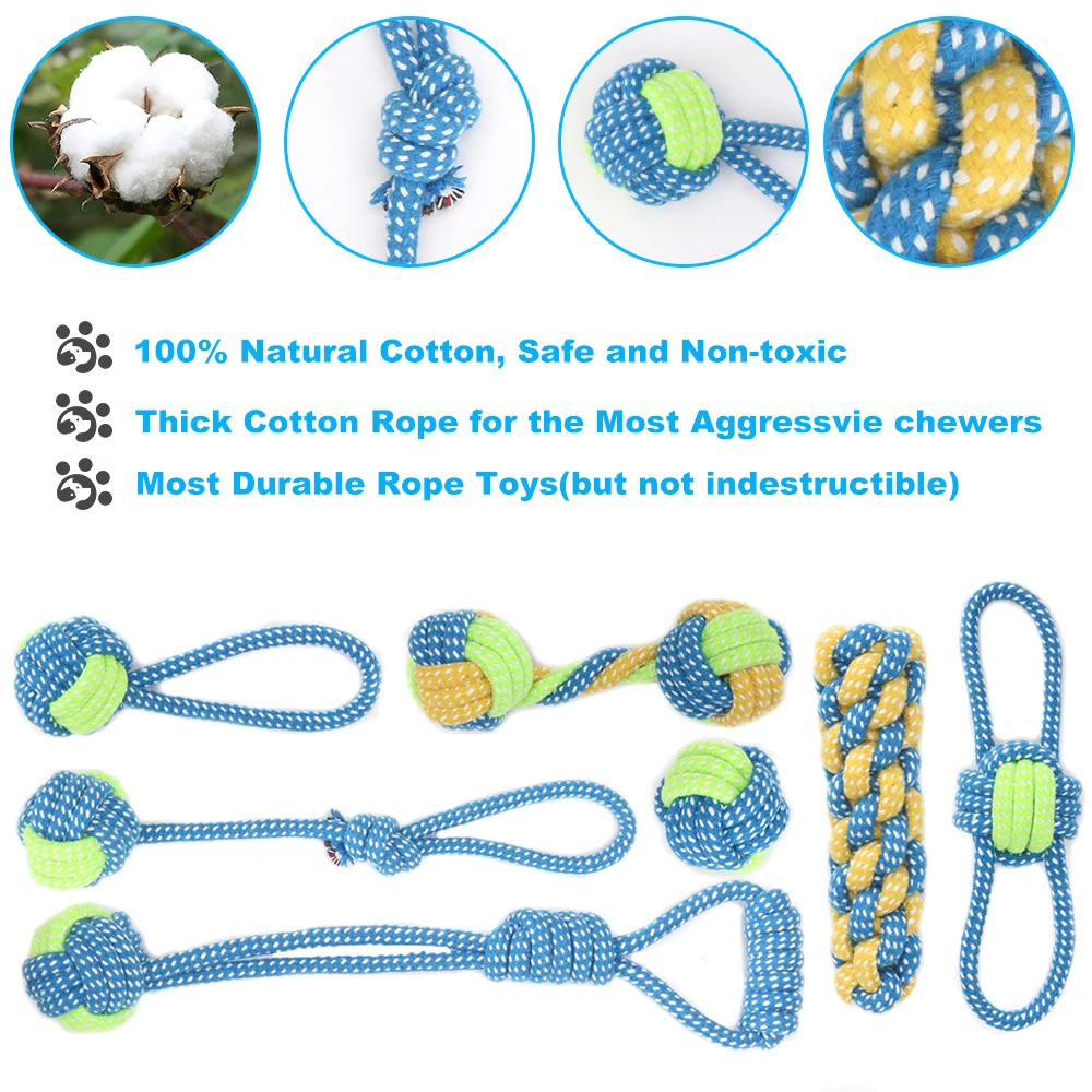 Dog Rope Toy Interactive Toy for Large Dog Rope Ball Chew Toys Teeth Cleaning Pet Toy for Small Medium Dogs Pet Products TY0116