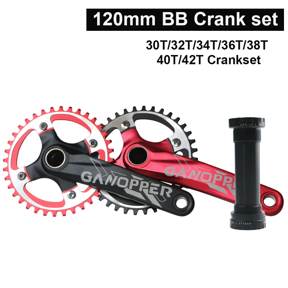 175mm długość ramienia Fatbike gruby rower zestaw korbowy 120mm 104mm 104BCD mechanizm korbowy koło łańcuchowe 22T 26T 30T 32T 36T wąski szeroki łańcuch