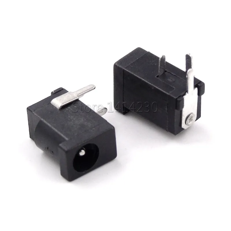 10Pcs Hot Sales High Quality DC-002 0.3A 50V Black DC Power Jack Socket Connector DC002 3.5*1.3mm 1.3 socket