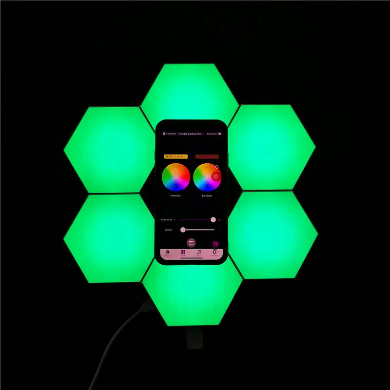 

USB Smart APP Bluetooth Quantum Light LED Honeycomb Aisle Bedroom Background Splice Light Combination Splicing LED Wall Light