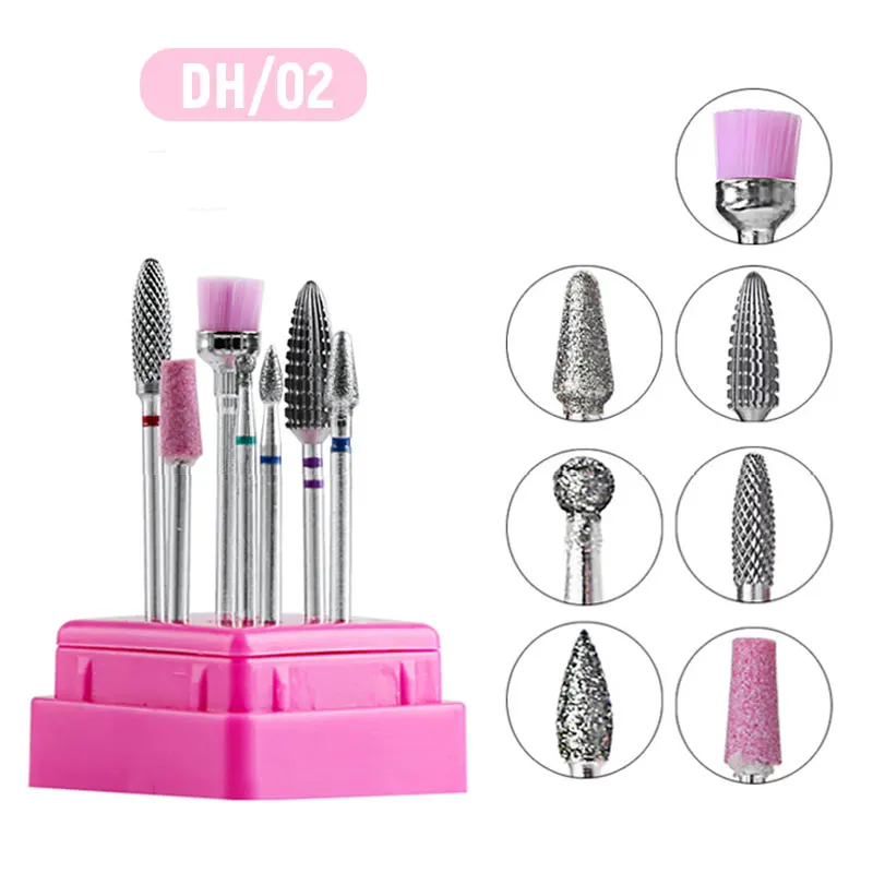 Combinato Nail Drill Bits Set Fresatura Cutter per Manicure Pedicure Nail Drill Macchina Accessori Unghie Artistiche Attrezzo Polacco Rimuovere