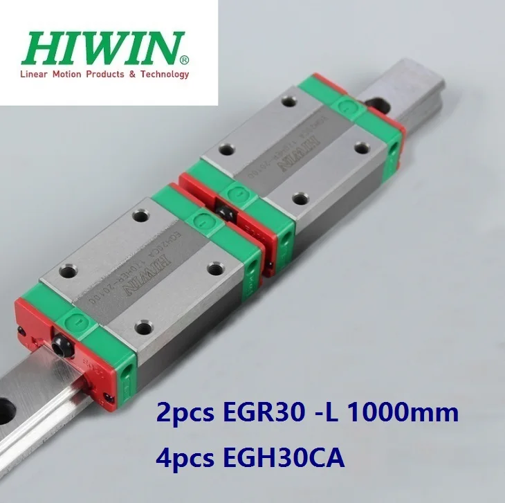 

2pcs origial Hiwin rail EGR30 -L 1000mm linear guide + 4pcs EGH30CA carriage blocks for CNC router