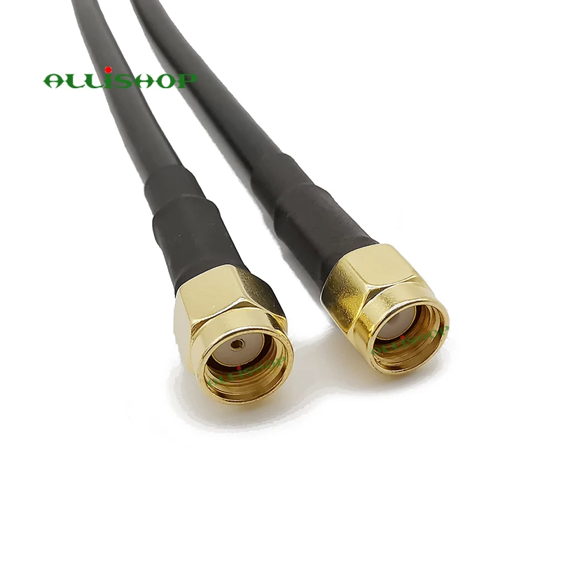 RP SMA Male to RP SMA Male RF Coaxial Cable Antenna Connector LMR200 Extension Cable FOR Wireless Router 1-30Meter