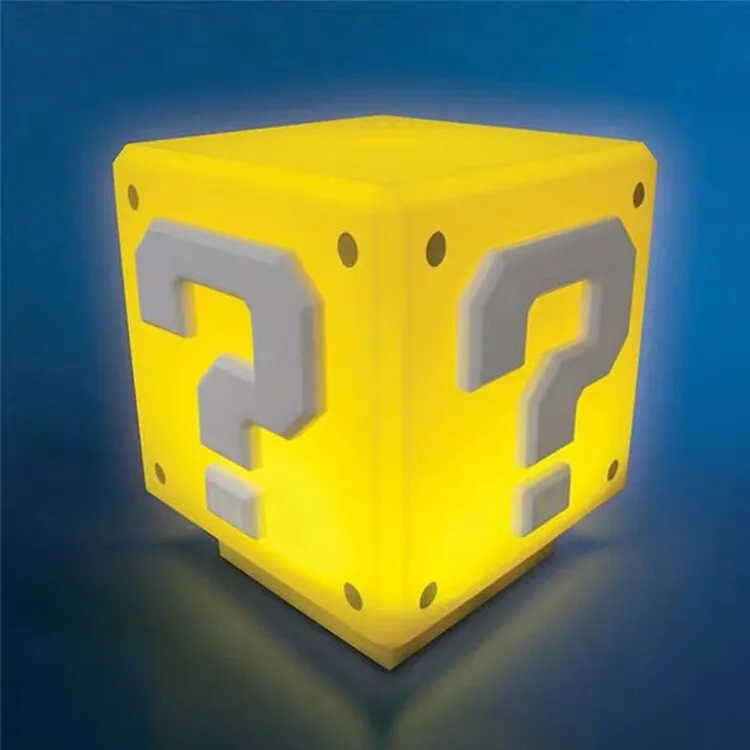 Led Question Mark Sound Charging Night Light Square Brick Sound Effect Press Lamp Desktop Desk Lamp Decoration