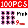 100 piezas de 9 mm, color rosa