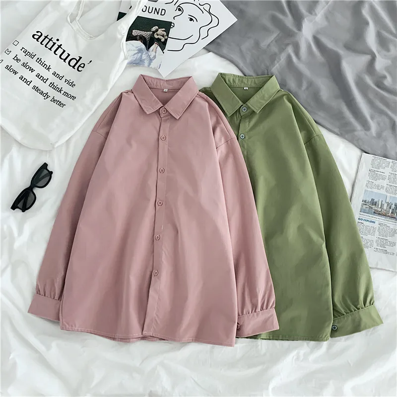 Women Cotton Shirts Women White Shirt Long Sleeve Blouse Female Tops OL Basic Shirt Blouses Elegant Woman Clothing NS4881