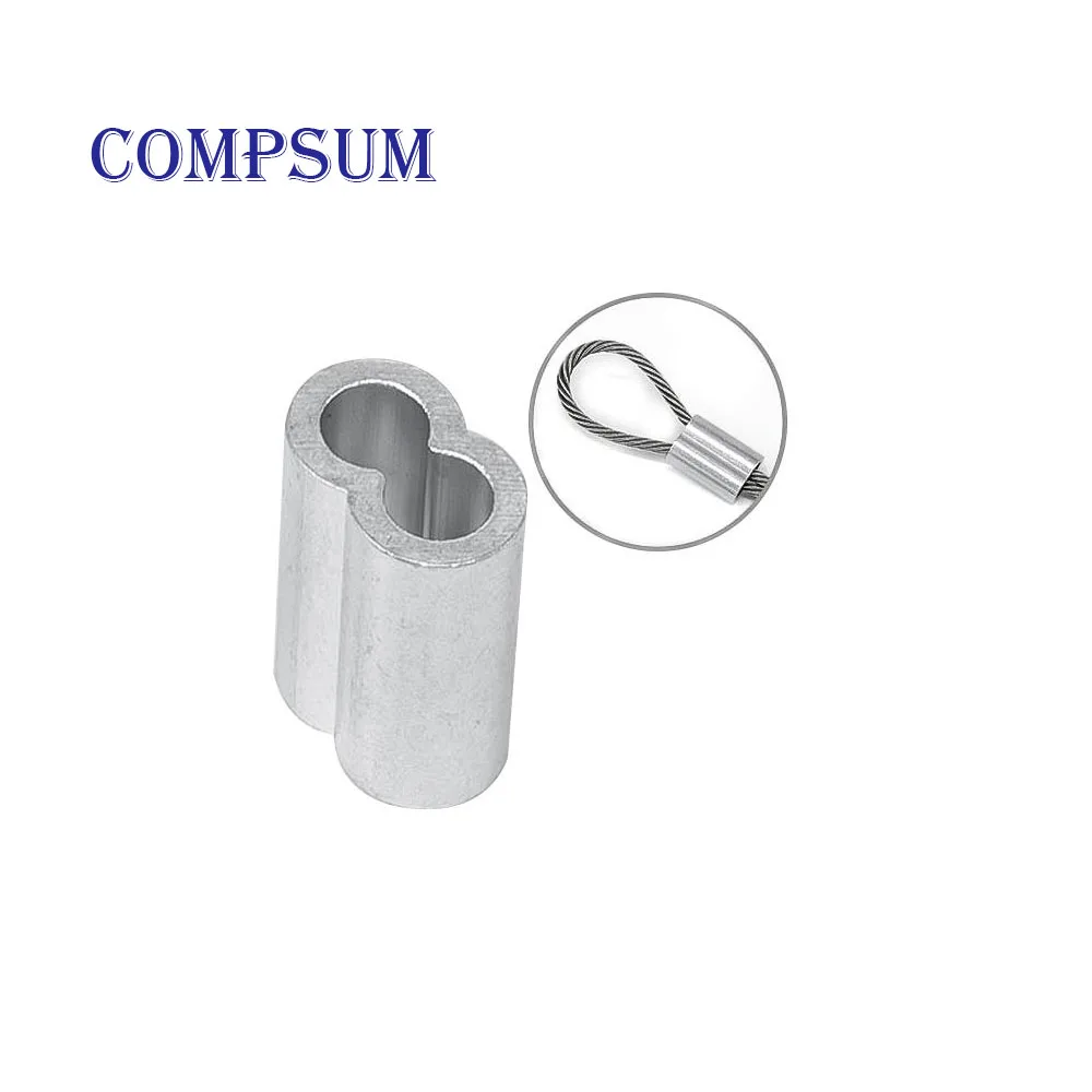 Aluminum Sleeve Wire Crimp Sleeve Wire Ferrules Cord Lock Aluminum Cable Stopper  Crimp  Rope Hardware