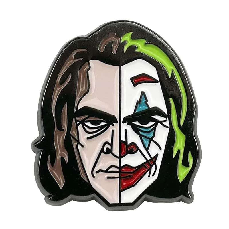 Joker Joasquin Phoenix Enamel Brooch Horror Clown Chucky Face pin perfect movie fans gift