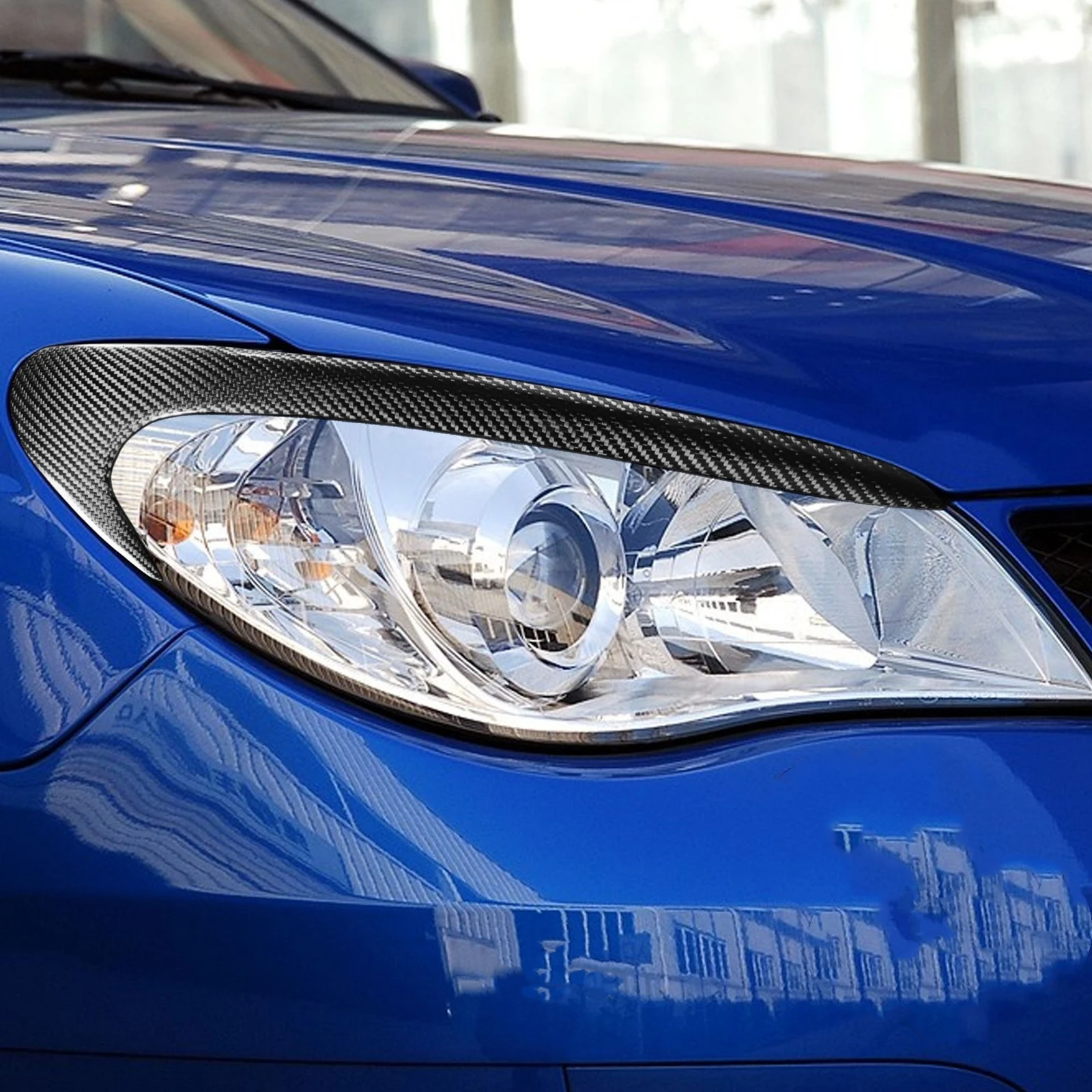 المصباح الحاجب تقليم لسوبارو امبريزا 9th 2006-2007 الجبهة رئيس غطاء خفيف مصباح ألياف الكربون كشافات الجفن ملصق الحاجب