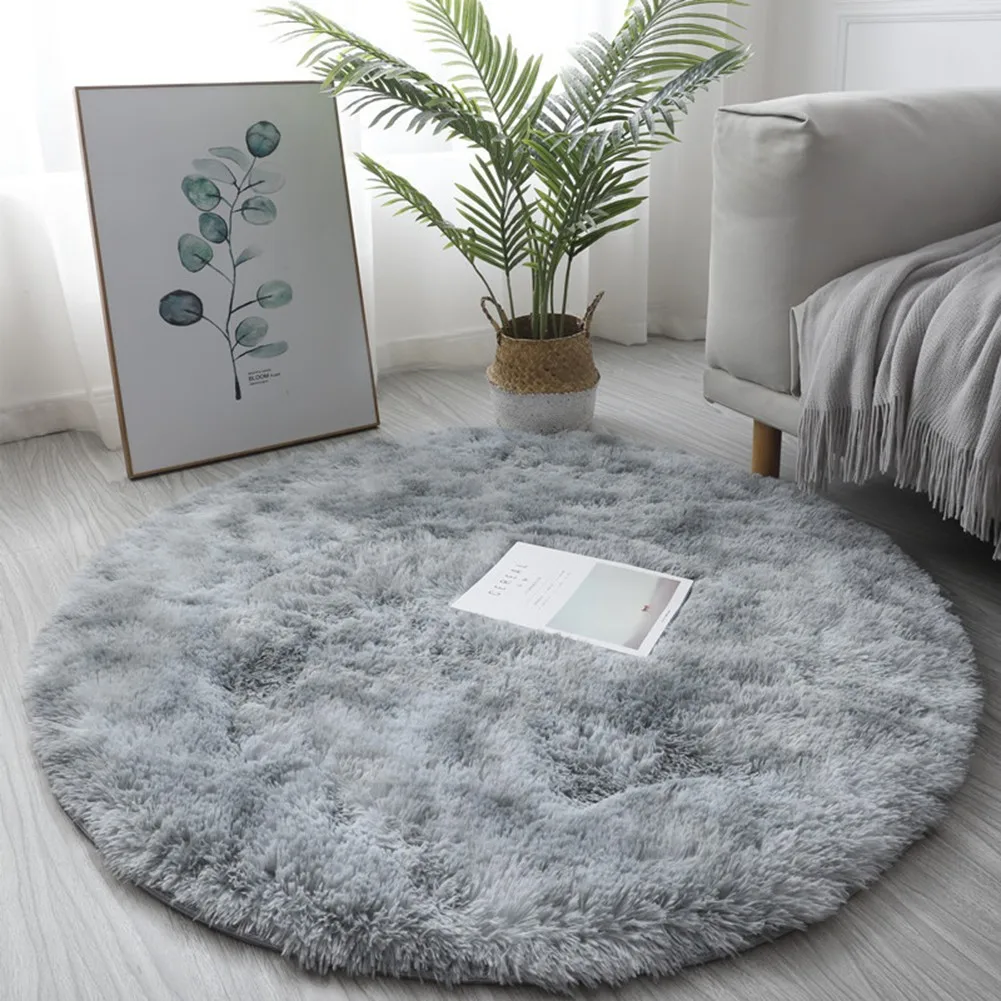 Round Fluffy Area Rug For Bedroom Soft Shaggy Carpet Anti-slip Floor Carpet Bath Mat Bathroom Rug коврик для ванной на пол